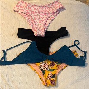 Colorful Bikini Set with Floral and Leopard Prints